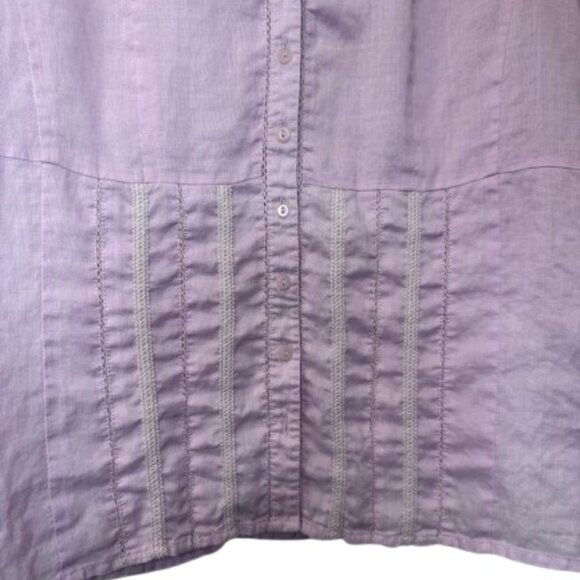Puli blush linen cap sleeve button down top size 10 - Picture 4 of 7